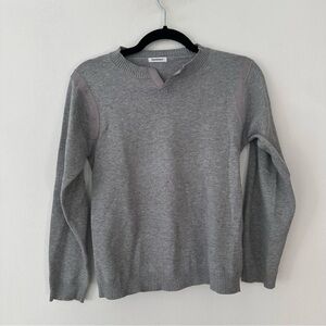 3 Pommes Kids V‎ Neck Sweater cotton light grey size 12yrs